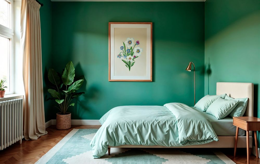 Bedroom Grey and Green